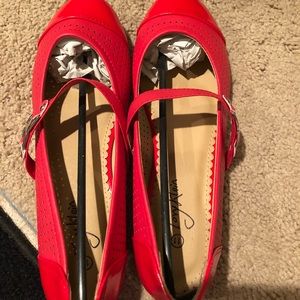 Red ballet flats-new fits like 9.5
